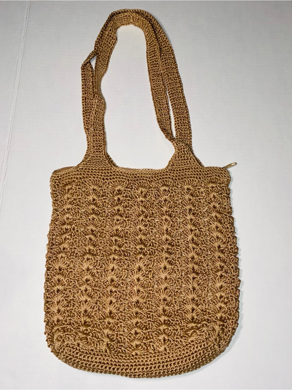 Tan Crochet Shoulder Bag